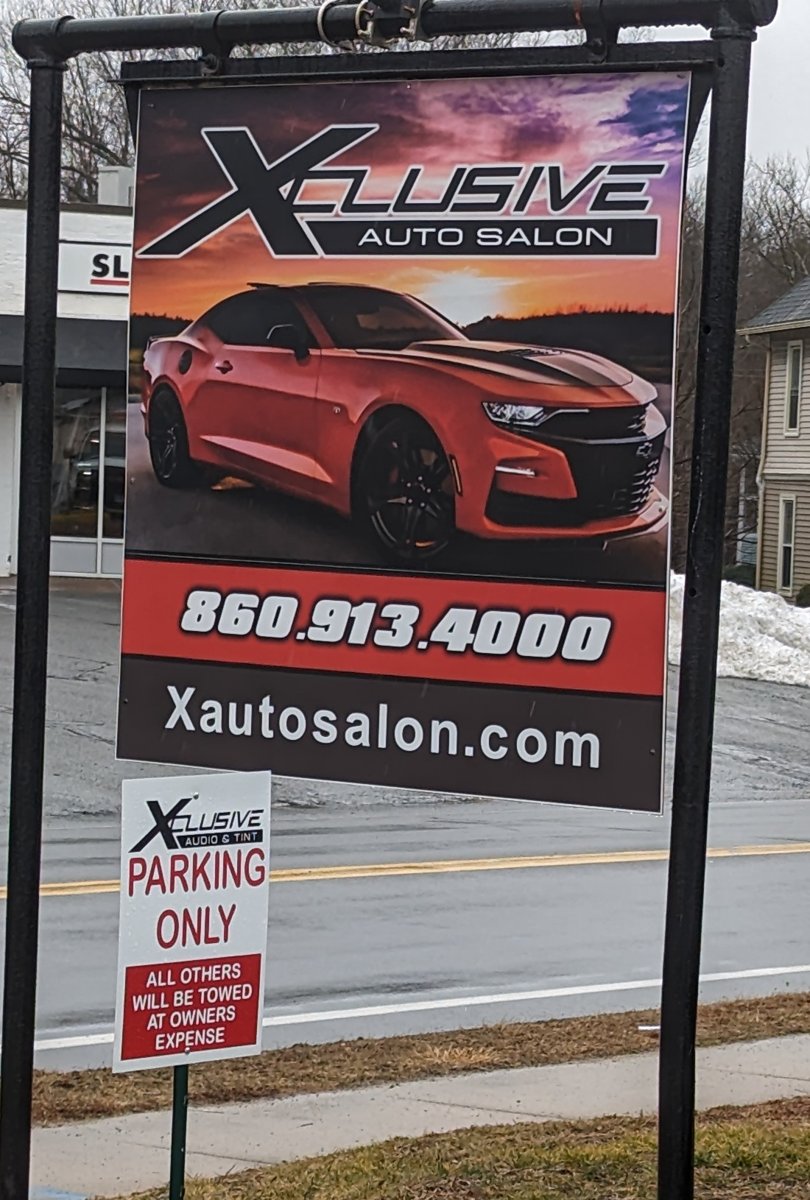 Xclusive Auto Salon sign at 364 New London Turnpike